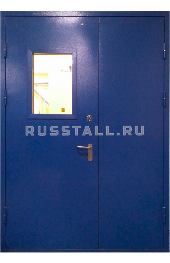 Двухстворчатая стальная входная дверь RS127